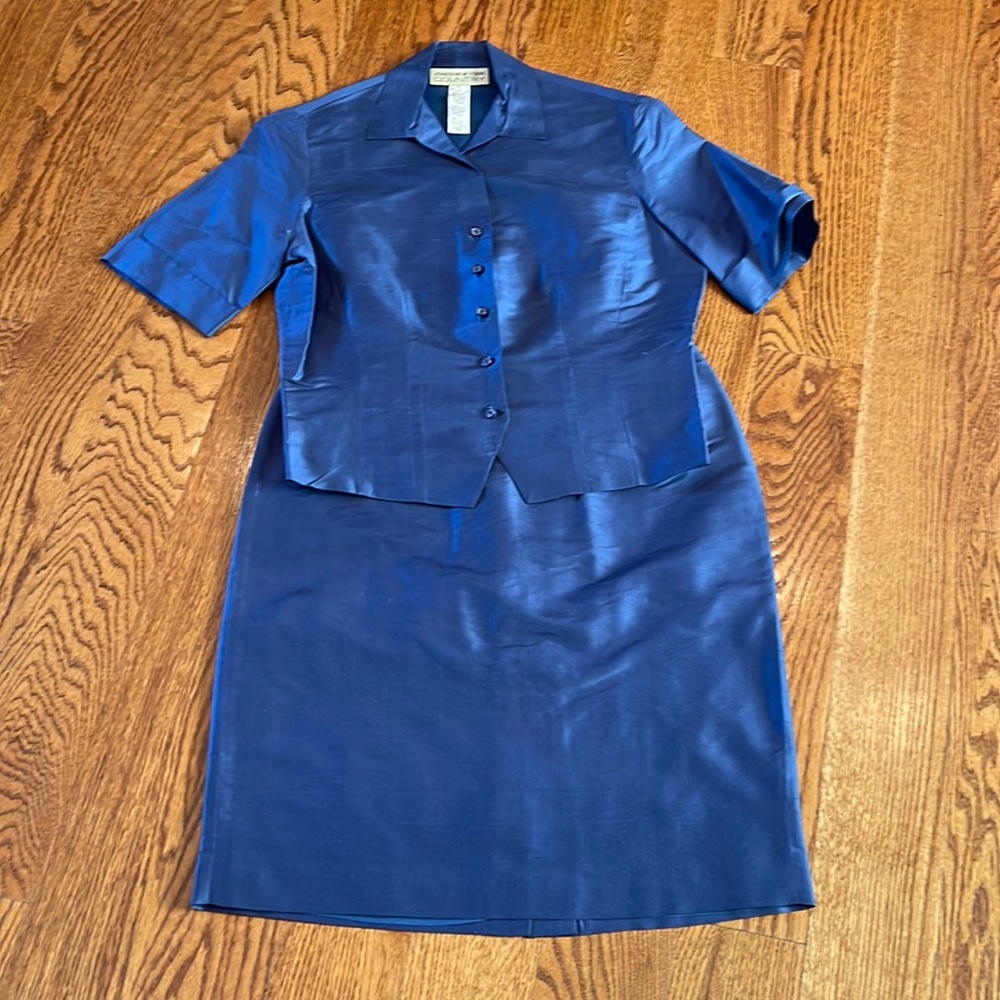 Blue 2 piece silk outfit